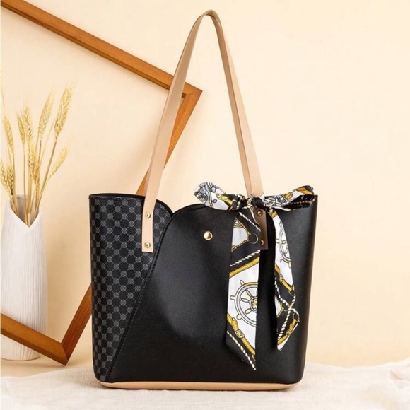 Handbags - ⚠️Clearance Black Color Block Shoulder Tote Bag